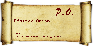 Pásztor Orion névjegykártya